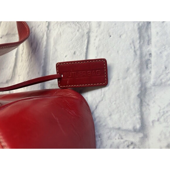 Butler Bag by Jen Grover Red Leather Shoulder Bag. EUC. Made In The USA. Rare! - Picture 5 of 14